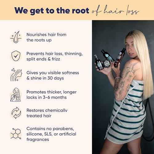 Moerie Shampoo and Conditioner Plus Hair Mask and Spray Mega Pack ? The Ultimate Growth Care ? For Longer, Thicker, Fuller Hair - Volumizing Products ? Paraben & Silicone Free - 4 items