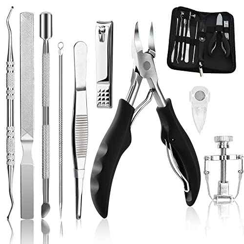 10Pcs/set Ingrown Toenail Tools Kit, Nail Treatment Foot Tool,Ingrown Toenail Removal Correction Clippers, Surgery Grade Nail File Lifter, Professional Pedicure Tool