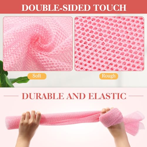 Sunnyray 100 Pcs African Net Sponge Authentic Bulk,Long Bath Sponge Net Exfoliating Shower Body Scrubber Back Scrubber Skin Smoother, Great for Daily Home Use, Beauty Salons, Spa Clubs, Nail Salons
