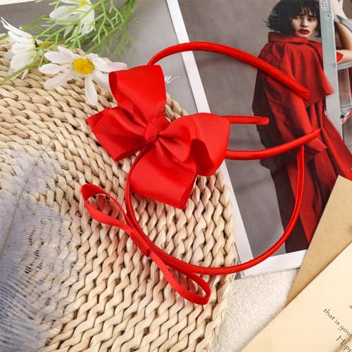 2PCS Bow Headbands Set for Girls Big Knotted Headbands Grosgrain Ribbon Hair Bows Cute Hair Hoop Top Knot Turban Hair Headband for Girls Teens Party Cosplay Decoration Hair Accessories