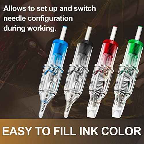 Tattoo Cartridges Needles - 60pcs Assorted Disposable Tattoo Needles Cartridge Round Liner Shader Magnum 3RL 5RL 7RS 9RS 7M1 9M1 Mixed 0.35mm for Tattoo Artists