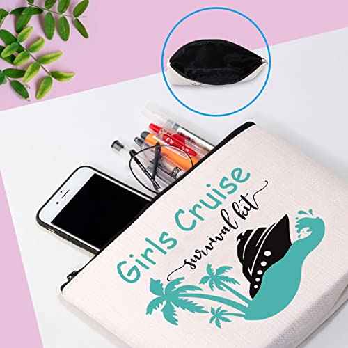 GJTIM Cruise Trip Vacation Gift Cruise Vacation Party Favor Girls Cruise Survival Kit Zipper Pouch Cruising Gift for Cruise Lovers (Survival Girls Cruise)