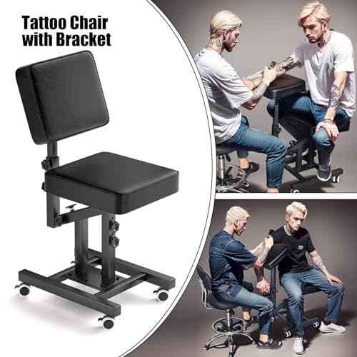 Tattoo Chair, Rolling Workstation, 360 Degree Silent Universal Casters, Dedicated for Tattoo Artists