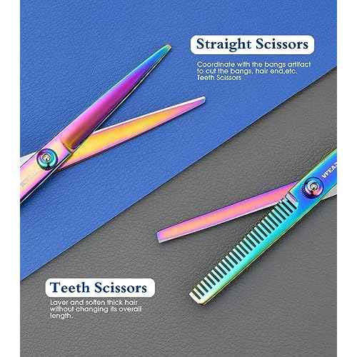 Hair Cutting Scissors Kits,11Pcs Professional Haircut Scissors Kit with Comb,Clips,Cape,New Craftsmanship Stainless Steel Hairdressing Thinning Shears Set for Barber,Salon,Home,Men,Women