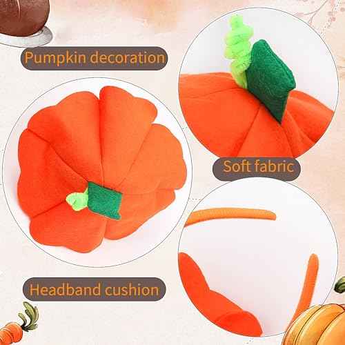 Doneace Halloween Pumpkin Headband Pumpkin Hat Hairband Pumpkin Stem Hair Hoops for Women Girls Halloween Dress Up Hair Accessories Parades Party Headwear Festival Headdress Supplies 1PCS