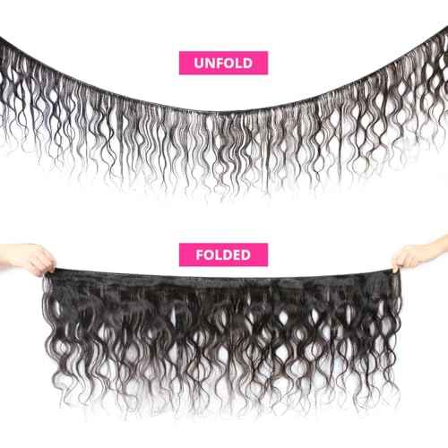 Body Wave Bundles Human Hair 14 16 18 Inch Human Hair Bundle 100% Unprocessed Brazilian Virgin Hair 3 Bundles Human Hair Extensions for Black Women Natural Color