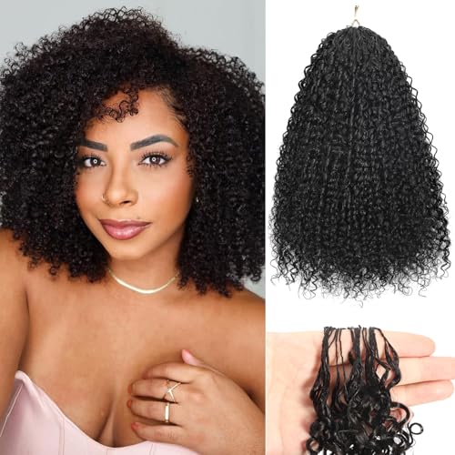 Beauty Youth Afro Kinky Curly Human Crochet Hair - Knotless Pre-Separated Feather-Light Crochet Human Hair Extensions For Braids - 70g/Pack 20Inch
