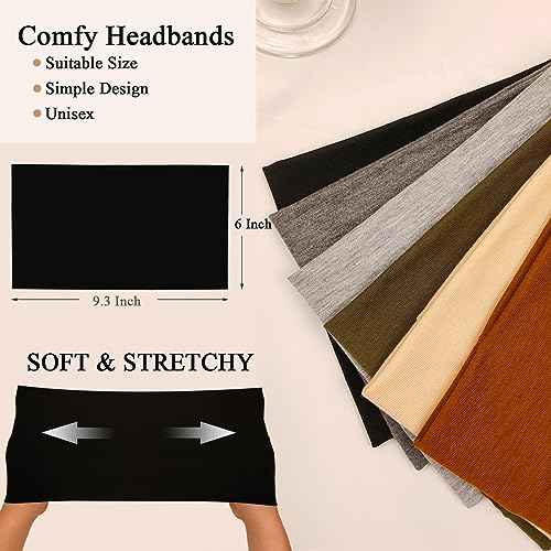 Wide Headbands For Women Stretch Headband Boho Head Bands Women's Hair Band Turban Workout Hairband Accessories 6 Pack