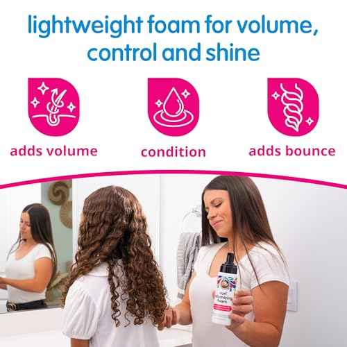 SoCozy Hair Mousse for Kids, Curl Volumizing Foam Mousse for Curly Hair (6 Fl Oz) Enhances Shine & Volume, Gentle Formula with Panthenol, Hydrolyzed Proteins & Keratin, Paraben & Sulfate-Free