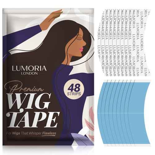 48pcs Wig Tape Double Sided Ultra Hold - Lace Front Tape for Wigs, Toupee Tapes Double Sided, Hair Tapes for Wigs, Strong Adhesive Hold & Waterproof, Wig Glue Strips
