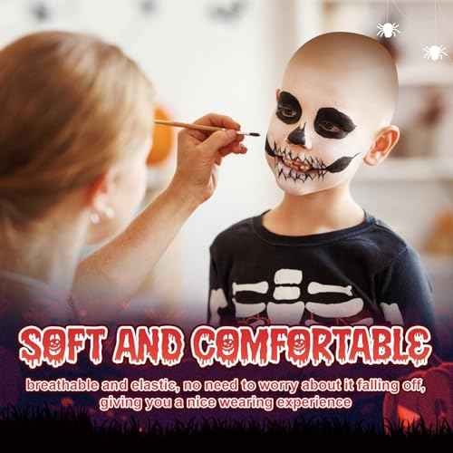 Syhood 2 Pieces Halloween Bald Cap Makeup Latex Bald Hat Head Wig Caps Cosplay Costume for Adults