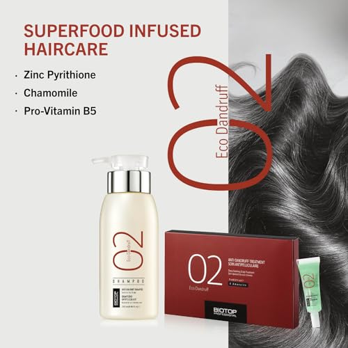 Biotop Professional 02 Eco Anti Dandruff Treatment - Scalp Treatment for Dandruff & Oily, Itchy or Dry Scalps - Formulated with a Multi Vitamin Complex (0.67oz)