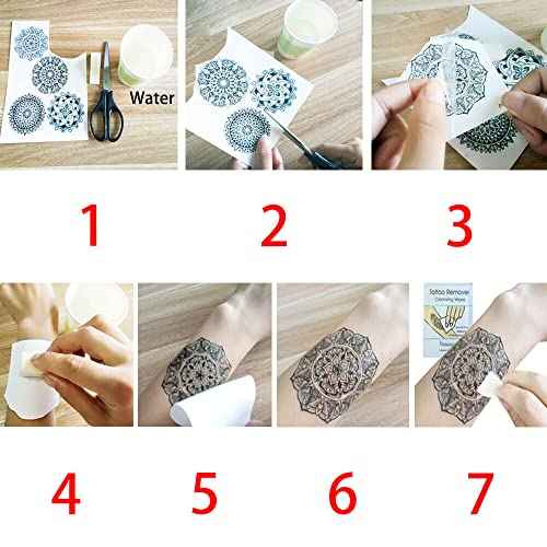 GLARYYEARS Underboob Chest Temporary Tattoos for Women Girls, 6-pack Black Fake Realistic Large Long Lasting Creative Removable Tattoo Stickers, Sexy Floral Leaf Jewelry Tramp Stamp Sketch on Body
