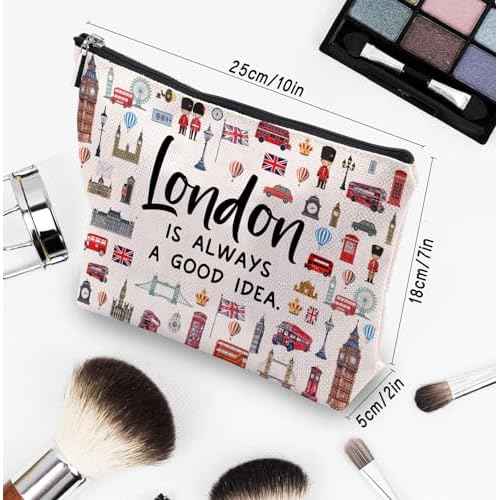London Lover Souvenirs Gifts: Themed Travel Organizer for Women, Friends - Zipper Pouch Accessories Bag