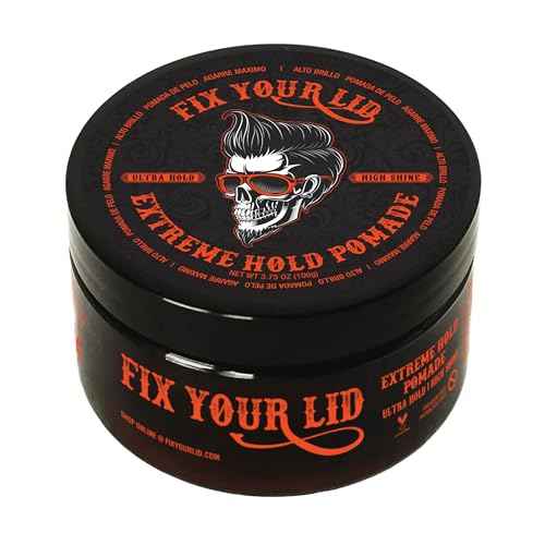 Fix Your Lid Extreme Hold Hair Pomade For Men - High Shine Water Based Hair Gel 3.75 oz - Easy To Wash Out