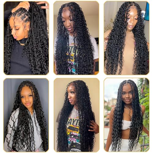 Human Braiding Hair for Boho Knotless Braids Bulk Curly Bundles Human Hair for Micro Braiding Wet and Wavy Water Wave No Weft Human Hair Extension for Box Boho Braids 100g with 2 Bundles Natural Color