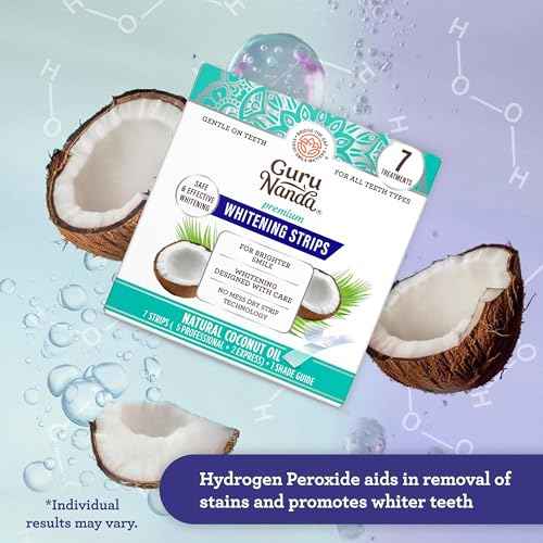 GuruNanda Teeth Whitening Strips - 7-Day Treatment with Non-Slip, Dry Strip Technology - Whitening Designed with Care for a Brighter Smile