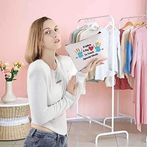 Special Education Teacher Gift ASL Disabler Teacher Cosmetic Bag It Takes A Big Heart to Teach Special Kids Appreciation Gift (Teach Special Kids)
