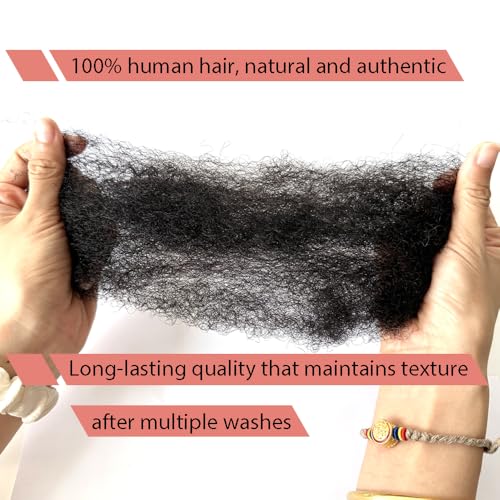 Tight Afro Kinky Human Hair for Dreadlocks,Ideal for Making Locs,Repair Extensions,Twist or Braids 2 Bundles/Package Natural Black #1B 18inch