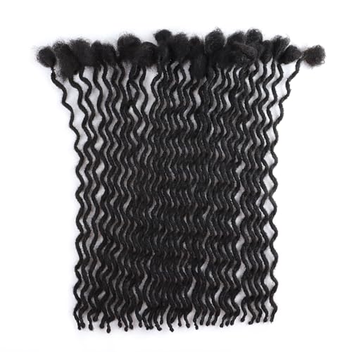 Curly Wave Loc Extensions Human Hair 0.4cm&0.6cm width 6-18 inch 10,30 strands 100% human hair locs extensions for men women Handmade Permanent Dread Extensions0.6cm 10inch 30strands