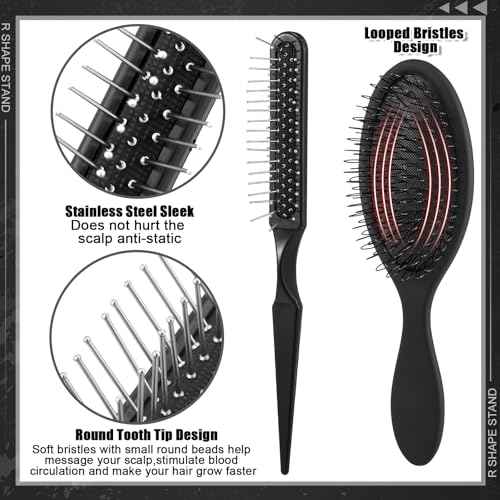 10 Pack Set 2 Wig Head Stand with 5 PCS Wig Brush Comb Hat Wig Holder Set for for Travel Home Use