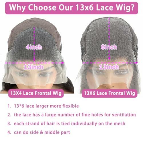 13x6 Body Wave Lace Front Wigs Human Hair Pre Plucked 200% Density HD Transparent Lace Frontal Wigs Human Hair With Baby Hair Natural Black 22 Inch