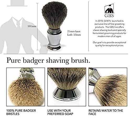 G.B.S Ultimate Wet Shaving Kit, Adjustable Butterfly Diamond Knurled Safety Razor, Shave Brush, Chrome Shaving Soap Bowl, Natural Shave Soap, Brush and Razor Stand Grooming Set for Men
