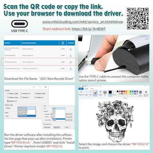 Wireless Tattoo Transfer Stencil Printer, with Storage Case and 10Pcs Transfer Paper, Portable Tattoo Transfer Thermal Copier Machine, Compatible for iOS£¦Android Phone, iPad£¦PC