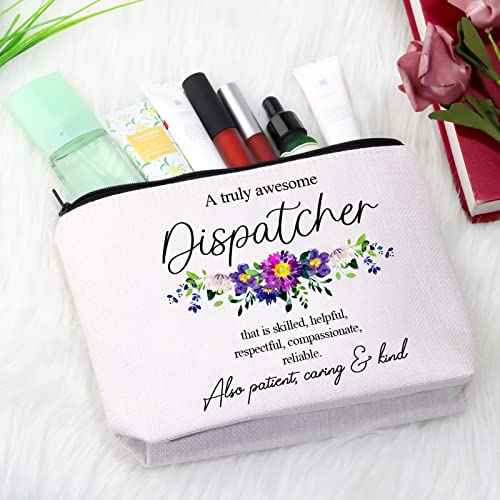 GJTIM Dispatcher Gift Funny 911 Dispatcher Zipper Pouch Appreciation Gift Makeup Bag For 911 Emergency Dispatcher Operator (Truly Dispatcher Bag)