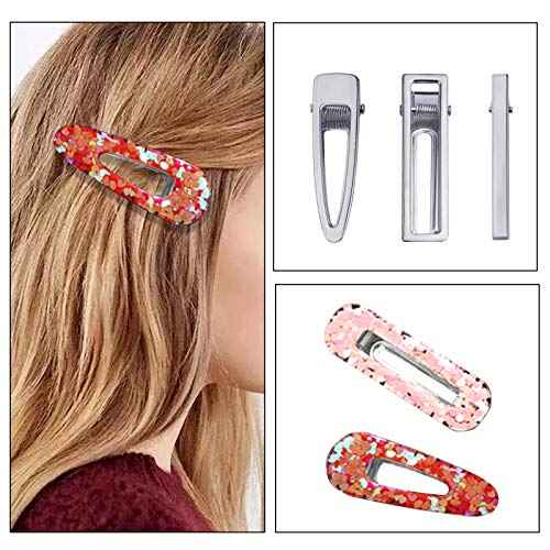 60PCS Hair Clips for Silicone Resin Molds, DIY Hair Bow Clips Pearl Hairpin Hair Accessories for Girls and Women (Silver)