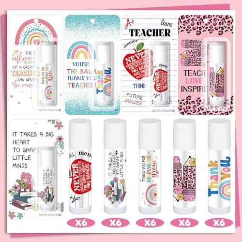 80 Pack Christmas Teacher Appreciation Gifts Bulk Lip Balms Employee Staff Appreciation Teacher Team Thank You Gift Bulk Fall Halloween Thanksgiving Party Favor Basket Stuffers for Women Men (Classic)