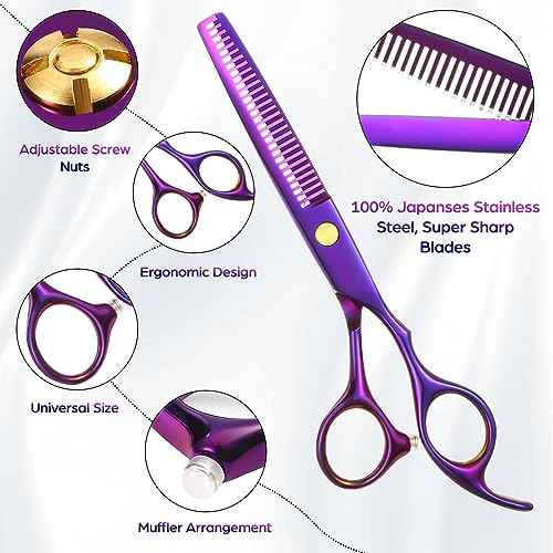 Hair Cutting Scissors Professional 6.89 inch Barber Scissors Multifunctional Salon Thinning Scissors Straight Shears Tools for Mother Father Friends' Christmas Gift