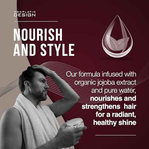 Mon Platin Professional Hair Wax - 150 ml Moisturizing Grooming Wax for Men's Wet and Shiny Look Styling with Jojoba Oil Essence and Pure Water for Scalp Enrichment