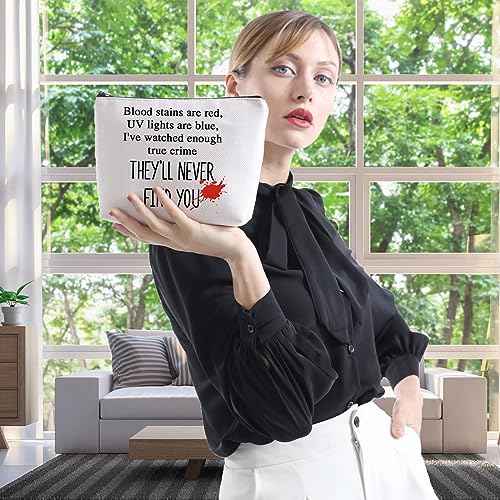 WCGXKO True Crime Gift Crime Show Lover Zipper Pouch Makeup Bag (FIND YOU)
