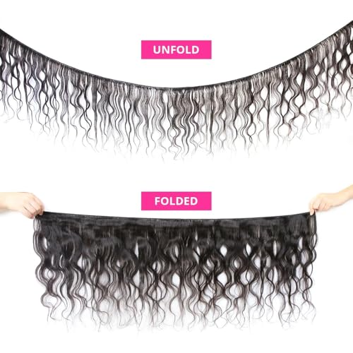 Body Wave Bundles Human Hair 16 18 20 22 Inch Human Hair Bundles 100% Unprocessed Brazilian Virgin Quick Weave 4 Bundle Human Hair Extensions for Black Women Natural Color