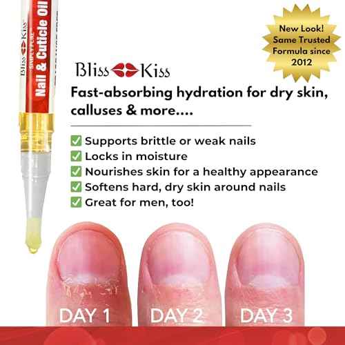 Bliss Kiss | 1 Fragrance Free | Nail Oil Cuticle Pen w/Vitamin E & Jojoba?Nail Strengthener Nail Growth Serum for Brittle Peeling Breaking Thin Nails