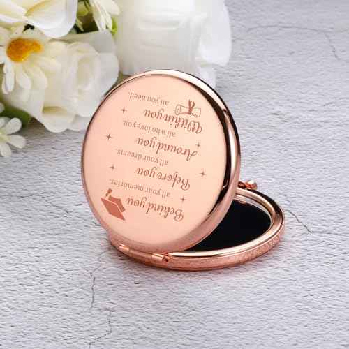 Graduation Gifts for Her, Travel Compact Mirror, Inspirational Gifts for Women Daughter Best Friend Sister Graduation Party Decorations for Graduates College, Class of 2025 Graduation Mirror