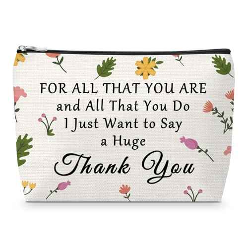 Thank You Gifts Makeup Bag for Women Appreciation Gifts for Coworker Employee Retirement Presents for Teacher Nurse Secretary Christmas Birthday Presents Ideas Mothers Day Cosmetic Pouch for Mom
