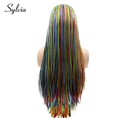 Iewig Synthetic Lace Front Wig Long Wavy Hand Tied Natural Looking Cosplay Party Red Wig