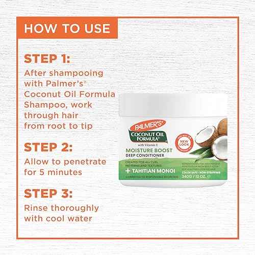 Palmer's Coconut Oil Formula Moisture Boost Deep Hair Conditioner, 12 Fl Oz