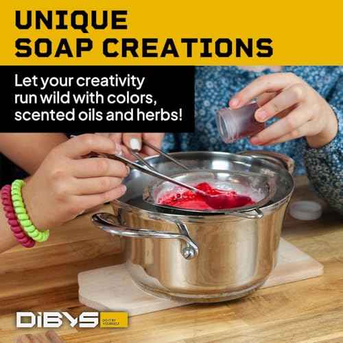 DIBYS DIY Soap Making Kit for All | SLS-Free Transparent Glycerin Soap Base | Homemade Soap Kit for Beginners with Essential Oils, Colors & Ingredients | Arts & Crafts Gift Ideas