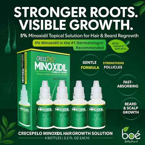 Crecepelo Minoxidil Hair Growth Solution, 5% Topical Solution with Natural Extracts, 3.2 fl oz - NDC: 78192-400