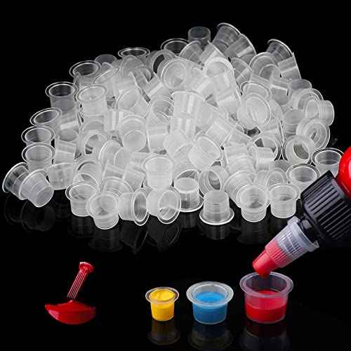 Tattoo Ink Caps Cups - Combofix 500pcs 9mm Quality Tattoo Ink Caps White Plastic Disposable Small Tattoo Pigment Cups for Microblading Ink Tattoo Ink Tattoo Kits Tattoo Supplies¡¦