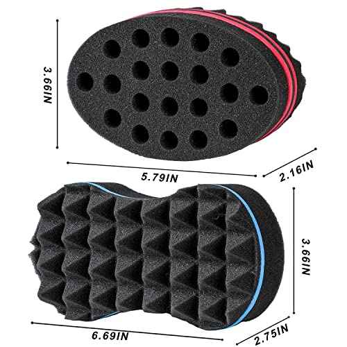 3Pcs Hair Styling Set for All - Curl Brush, Twist Sponge for Textured Hair with Metal Pick