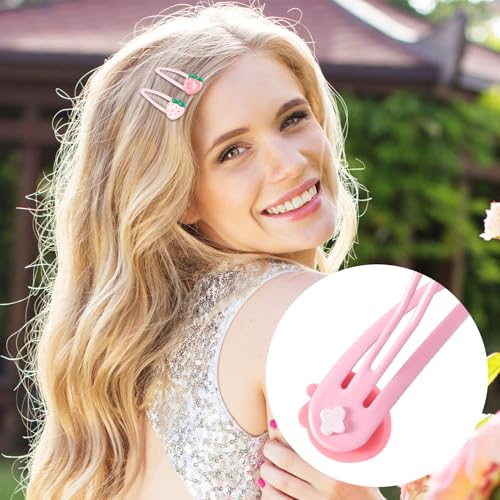 PAGOW 12 Pcs Strawberry Hair Clips, Y2K Cute Hair Barrettes, Fruit Cutecore Hair Accessories, Decorative Metal Snap Hair Clips for Women (Red, Light Pink, Dark Pink)