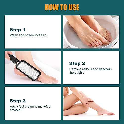 Foot Rasp Foot File, 2 Pcs Stainless Steel Pedicure Callus Remover for Feet, Professional Foot Care Tools for Pedicure to Removes Hard Skin Corns for Dry and Wet Feet