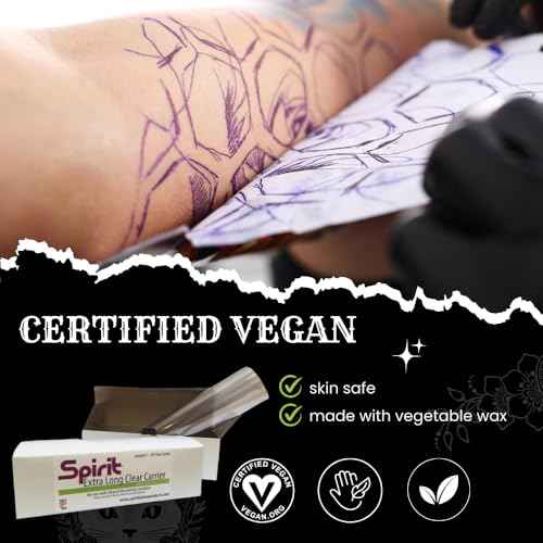 Spirit¢ç Tattoo XL Clear Carrier, 8 5/8 Inch x 28 Inch Long - Sized to use with Spirit¢ç Classic Thermal Roll Tattoo Stencil, Certified Vegan, Proudly Made in the USA