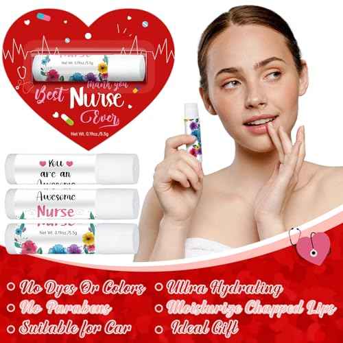 60 Pack Christmas Nurses Appreciation Gifts Bulk Nurses Lip Balms Hospital Staff Team Appreciation Thank You Gifts Christmas Stocking Stuffers Party Favors for Coworkers Midwife Women Presents