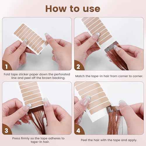 MIILYE Hair Extension Replacement Tape 100 Tabs, Double Sided, 6+ Weeks Hold Time, No Residue, Tape-ins-Extension Reinstallation