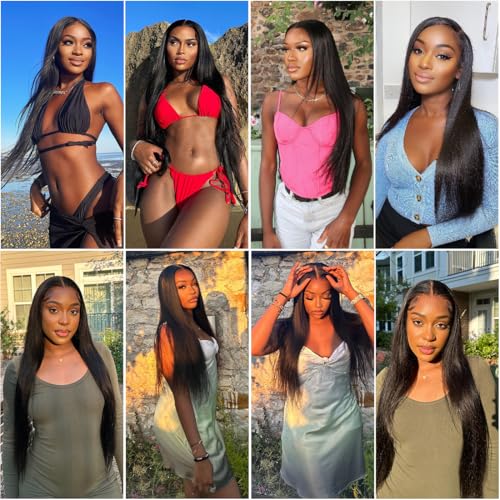 Straight Bundles Human Hair 20 22 24 Inch 12A 100% Unprocessed Virgin Human Hair Weave 3 Bundles Deal Human Hair Extension for Women Trippy Hair Bundles Human Hair Natural Black